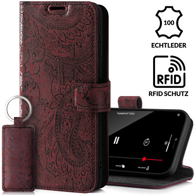 SURAZO  Echtleder Hülle Schutzhülle Flip Case Handyhülle Lederhülle Cover Tasche