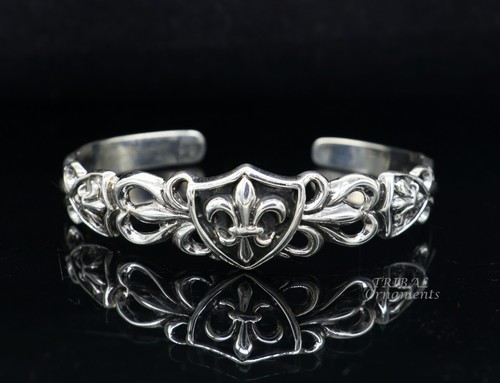 925 sterling silver customized adjustable tribal cuff bracelet kada cuff98 - Picture 5 of 8