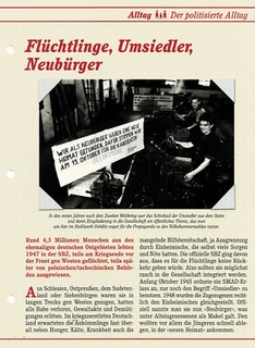 Flüchtlinge Umsiedler Neubürger in der DDR DDR Infokarte