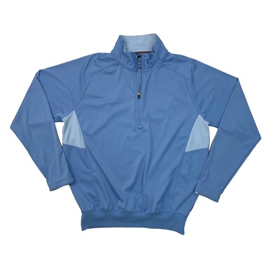 Zero Restriction Golf Jacket Mens M Medium Sky Blue Tour Series Quarter Zip Mock