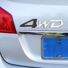 For 4WD Black Car Chrome 3D Emblem Badge Four Wheel Drive Logo Decal Car Sticker