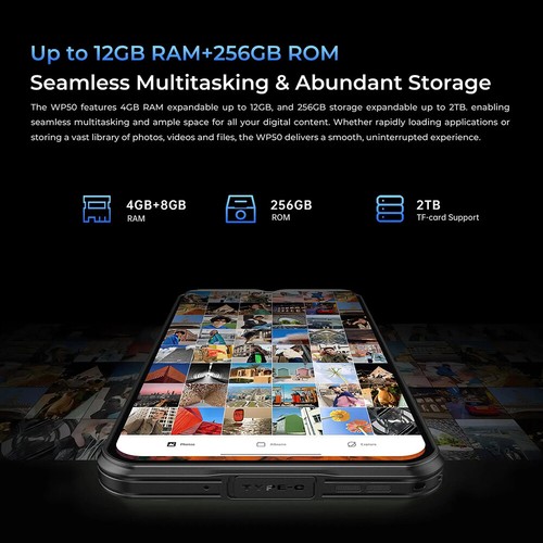 6.6'' Oukitel WP50 5G Rugged Smartphone 6500mAh 12GB+256GB Android 14 NFC 48MP - 第 6/20 張圖片