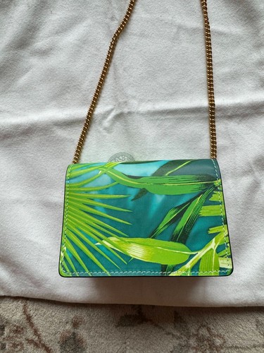 Versace Mini Virtus Jungle Print Chain Clutch L@@K *MINT* - Picture 6 of 11