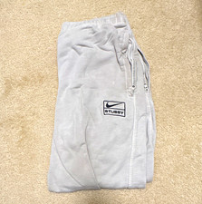 Nike x Stussy Gray Fleece Jogger Pants Mens M Tapered Drawstring Elastic