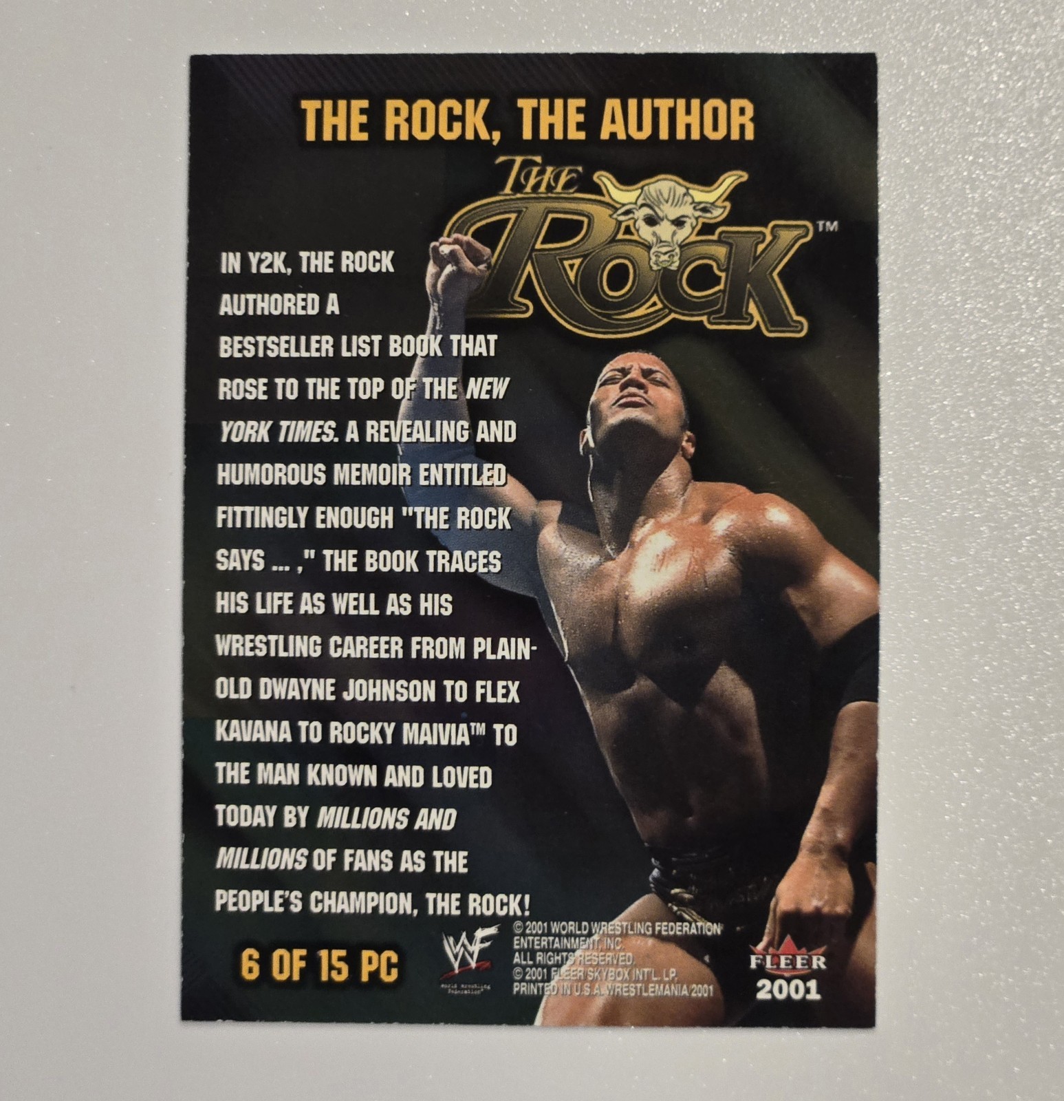 2001 The Rock Auto Card # 6 Of 15pc fleer WWF The Author view 9