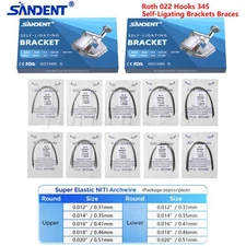 SANDENT Dental Orthodontic Self-ligating Brackets Braces /Niti Round Arch Wires