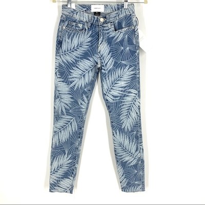 Current/Elliot The Stiletto Jean Wily Blue Palm Print Size 23
