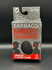 Bolsas de oreja con resortes calentadores de oreja sin banda tamaño mediano - negro caja nueva está dañada