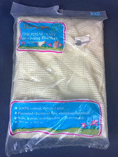 NEW VINTAGE BABY MORGAN Yellow Thermal Cotton Knit Receiving Blanket 30" x 40"