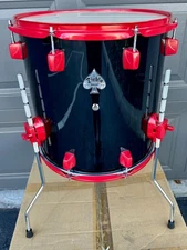 ddrum Floor Tom 14"x14" Diablo Black on Red Drum