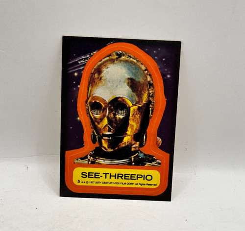 1977 Topps Star Wars Stickers #5 See-Threepio — TAG (grade unconfirmed)