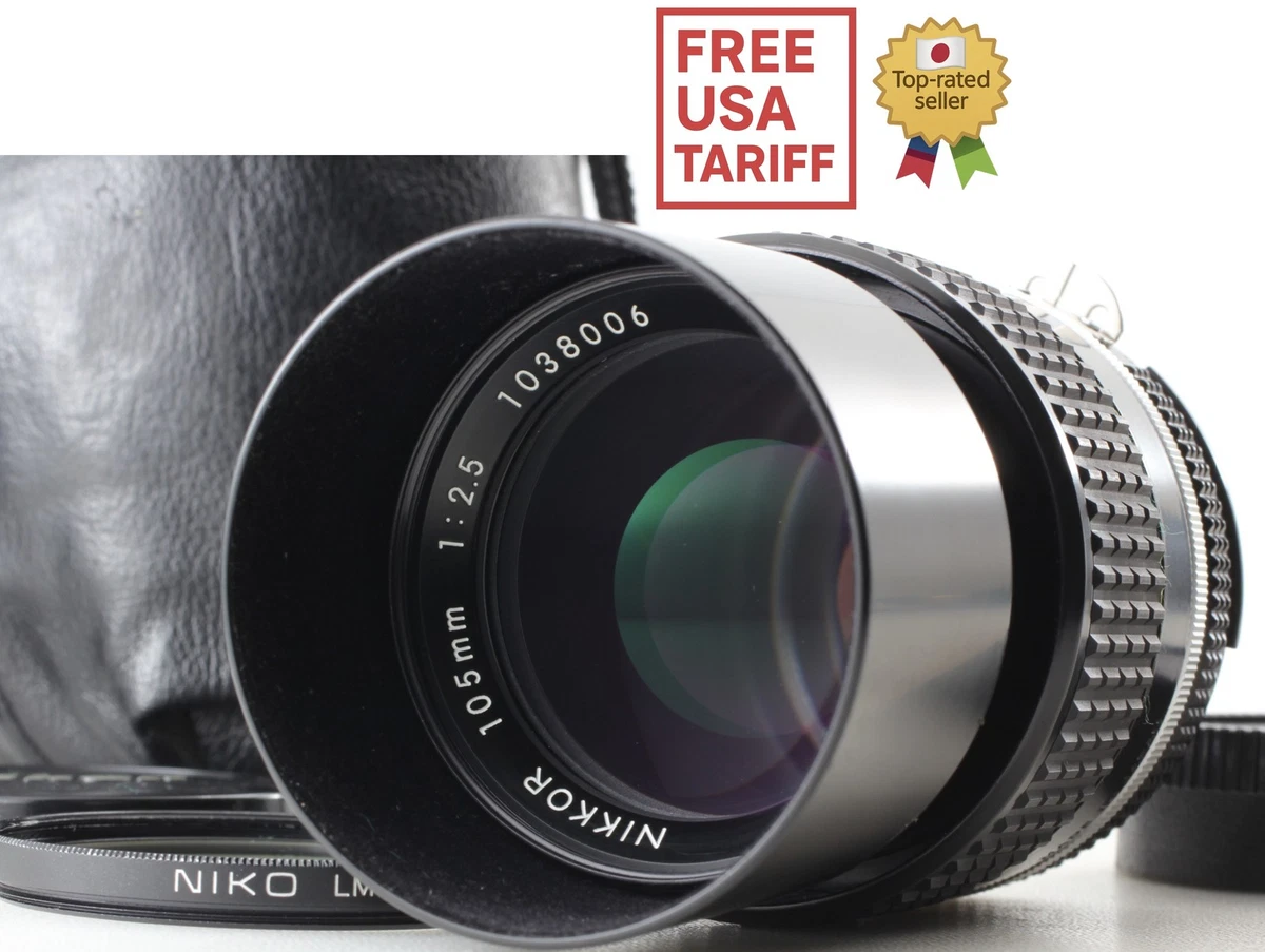 Nikon AI-S Camera Lenses 105mm Focal f/2.5 Maximum Aperture for