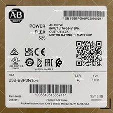Allen Bradley 25B-B8P0N104 /A PowerFlex 525 AC Drive 1.5kW 2Hp New Sealed