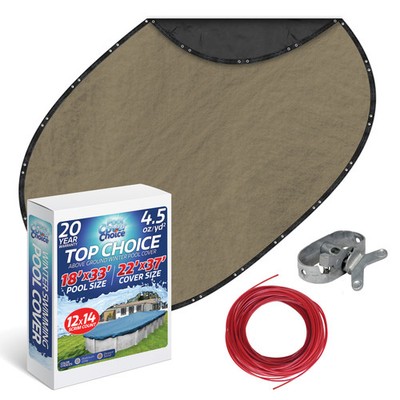 PoolCoverChoice Winter Swimming Pool Cover for 18 ft x 33 ft Oval Pool