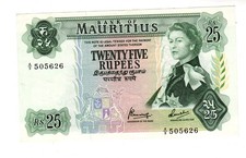 Mauritius MAURICE Billet 25 RUPEES 1967 P32 QUEEN ELIZABETH 2 QUASI NEUF /AU-UNC