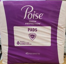 Bx/90 Poise Ultimate Long Level 6 Womens Incontinent Protection Pads