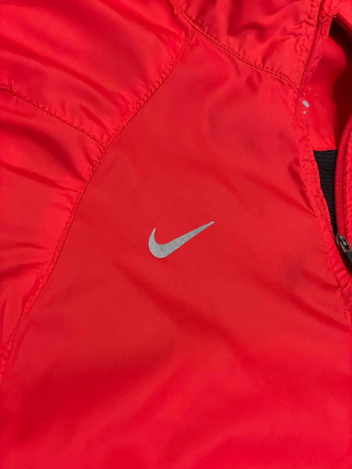 Nike Running Windbreaker Jacket Mens S Neon Red Packable Lightweight Swoosh Logo thumbnail 11