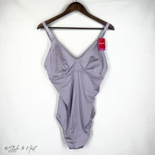 SPANX Satin Shaping Orchid Purple Thong Bodysuit Womens 3X NWT