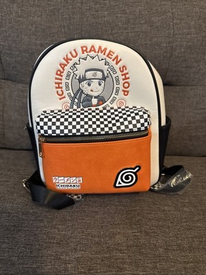 Naruto Ichiraku Ramen Shop Mini Backpack Anime Orange White Konoha Bag