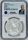 2023 Fiji 1 oz Silver Morgan 1879 CC Dollar $1 NGC MS 70 PSS Ryder Signed ER