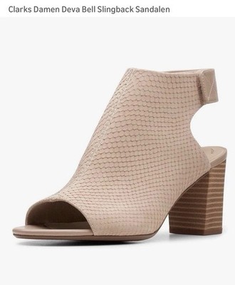 Clarks - Deva Bell Slingback Sandalen Beige Leder  Damen (Gr.39,5)