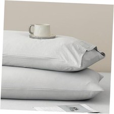 Pillowcases Standard Set of 2 Washed Cotton Standard 20" 26" 01-pale Grey