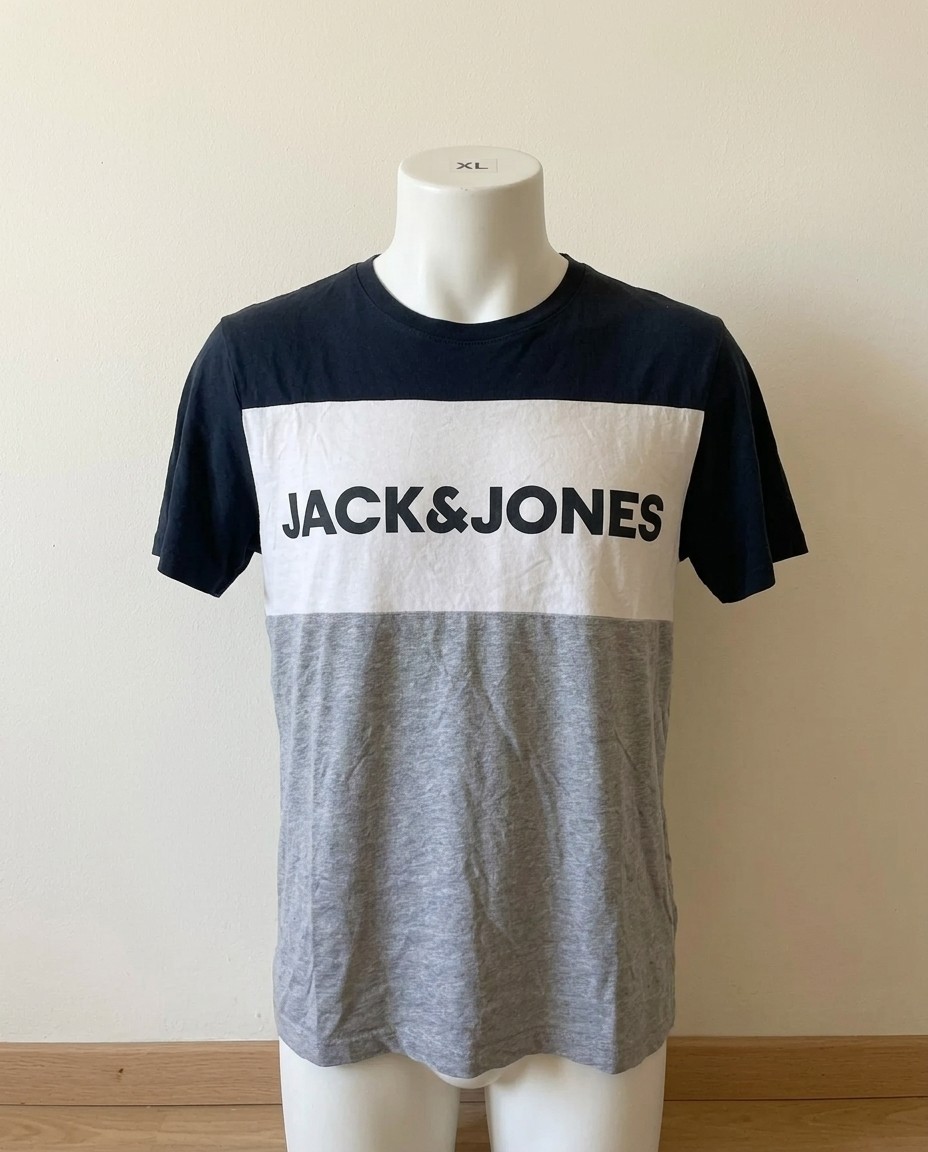 JACK&JONES T-SHIRT UOMO TG.XL BLU ORIGINALE