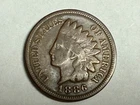 1886 type 2 INDIAN HEAD U.S. Cent. Nice VG. #n2
