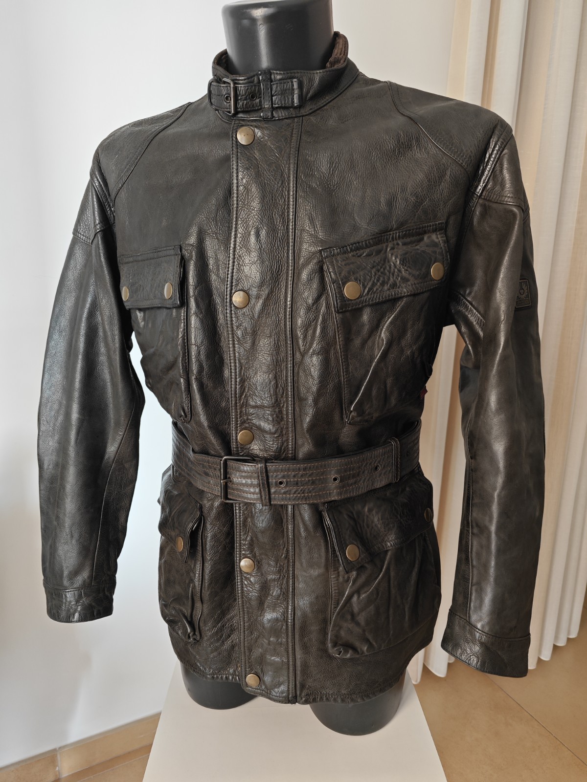 Belstaff Trialmaster Panther 1966 Leather Jacket, Antique black,Malenotti Era,XL
