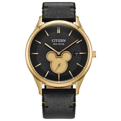 Citizen BV1132-16W Disney Mickey Mouse Unisex Black Dial Leather EcoDrive Watch