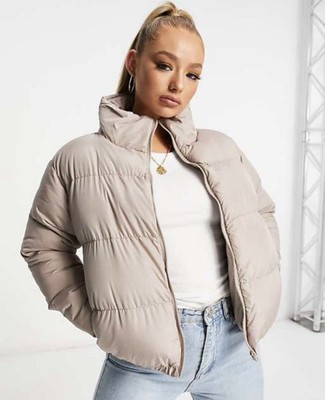 NWT Threadbare Puffer Jacket Women s Size 10 (US) Dusty Rose Cropped Full Zip