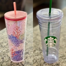 2 Starbucks Tumblers-Coral Reef Bubble & Mermaid limited edition  