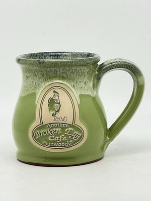 Deneen Pottery Another Broken Egg Mug Cup Hand Made Dunwoody Georgia Green 2013