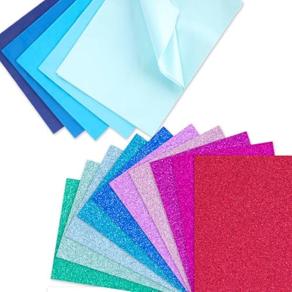 Bastelpapier Set Mit Glitzer- Und Seidenpapier FüR Dekorationen Und Diy-Projekte-image