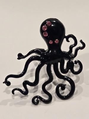 Halloween Black Octopus Ring Size 7