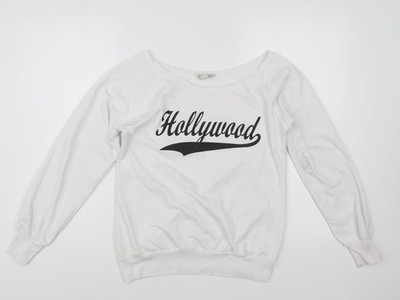 Weißer Pullover Sweatshirt Damen UK Größe S Vintage Mädchen