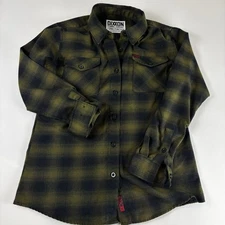 DIXXON Flannel Shirt Women’sLarge  Green Plaid Form And Function Long Sleeve