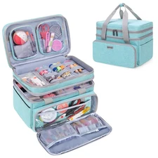 BAFASO Double Layer Sewing Accessories Organizer with 2 Detachable Green 