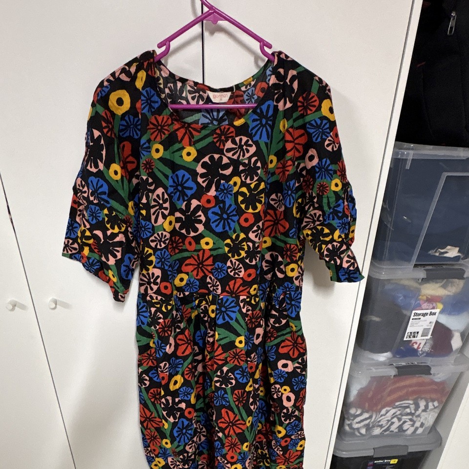 Gorman Multicoloured Floral Jumpsuit 3/4 Sleeve Round Neck Women’s Size 12