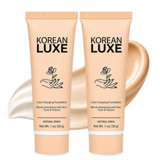 Color Changing Foundation Makeup, Lightweight Liquid Face Base, Buildable Light