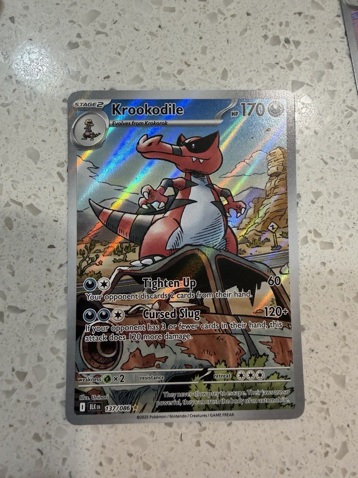 Pokémon TCG: Krookodile 137/086 Sv: Black Bolt Holo - NM/M