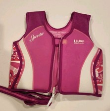 4-6yrs Kids SPEEDO Swim Vest 45-60lbs 24  chest Pink White Floral Used