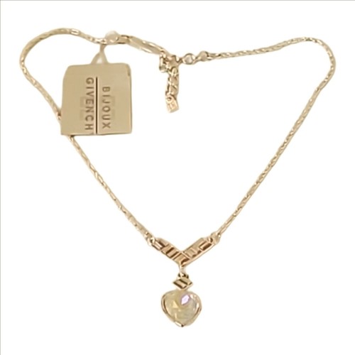 Vintage Givenchy Y Drop Crystals Teardrop Necklace - Picture 6 of 7