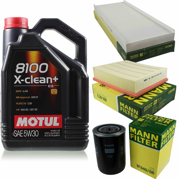 Inspektionspaket 5L Motul 8100 X-Clean+ 5W-30 FüR Audi A4 Avant 1.8 T VW Passat-image