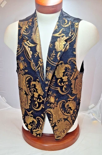 SHRINE of HOLLYWOOD Men's Vest Steampunk Gothic Large Victorian Tapestry Cinch - product listing photo