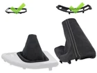 FOR BMW E90 LHD automatic GEAR SHIFT + EBRAKE GAITER ALCANTARA s.WHITE + FRAMES