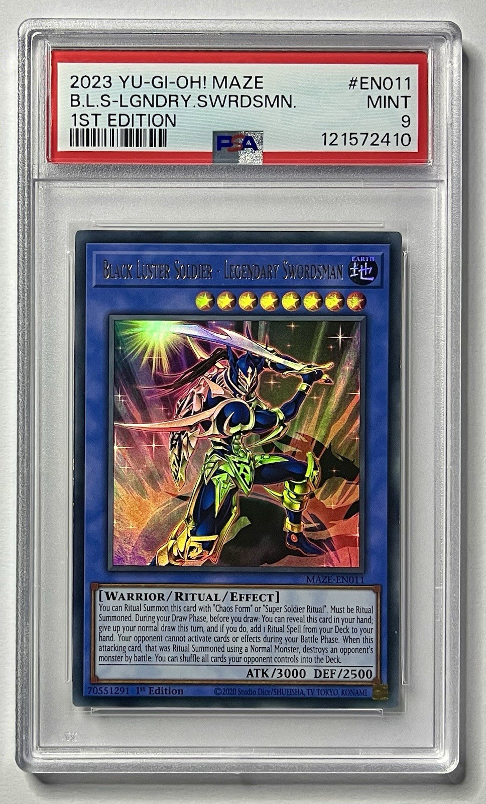 Black Luster Soldier Legendary Swordsman MAZE-EN011 •PSA 9 MINT• Ultra Rare 1st
