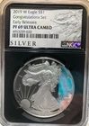 2019-W American Silver Eagle - NGCPF69 Ultra Cameo Fr Congratulations Set