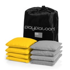 Weather Resistant Cornhole Bean Bags Set of 8 - Regulation Size  Weight - 4 Yel