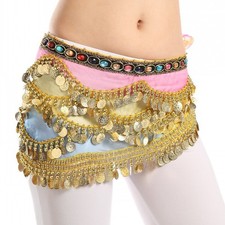 Wuchieal Women's Belly Dancing Belt Colorful Waist Chain One Size, Rainbow